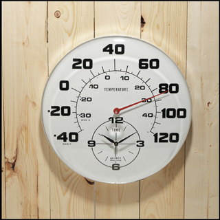 OUTDOOR CLOCK, THERMOMETER